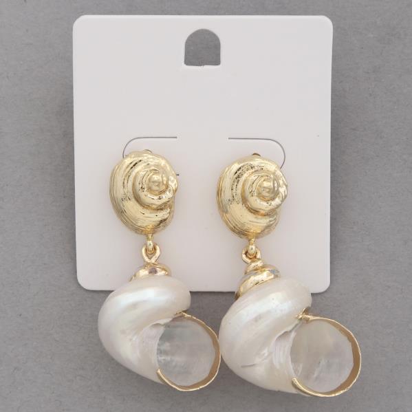 SEASHELL METAL DANGLE EARRING