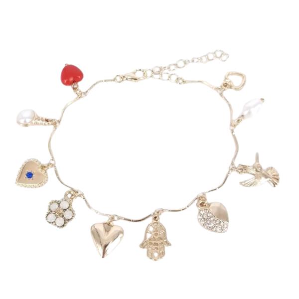 HEART MULTI CHARM BRACELET