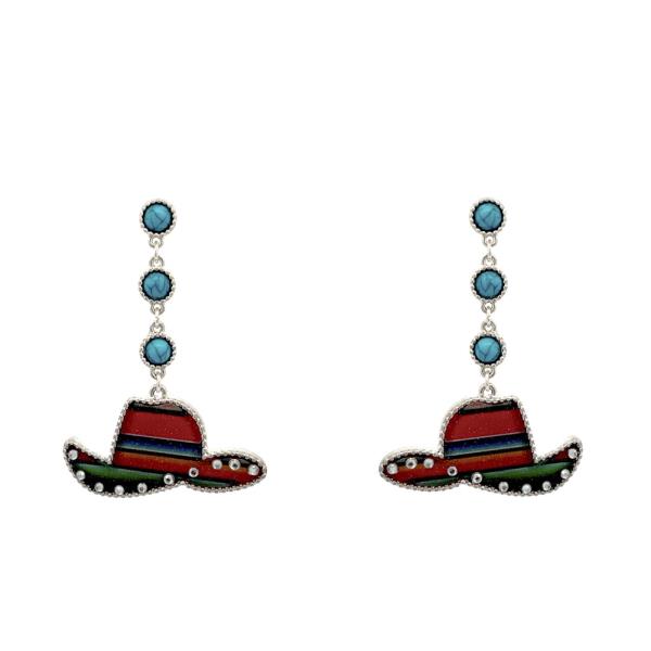 WESTERN STYLE COWBOY HAT DANGLE EARRING