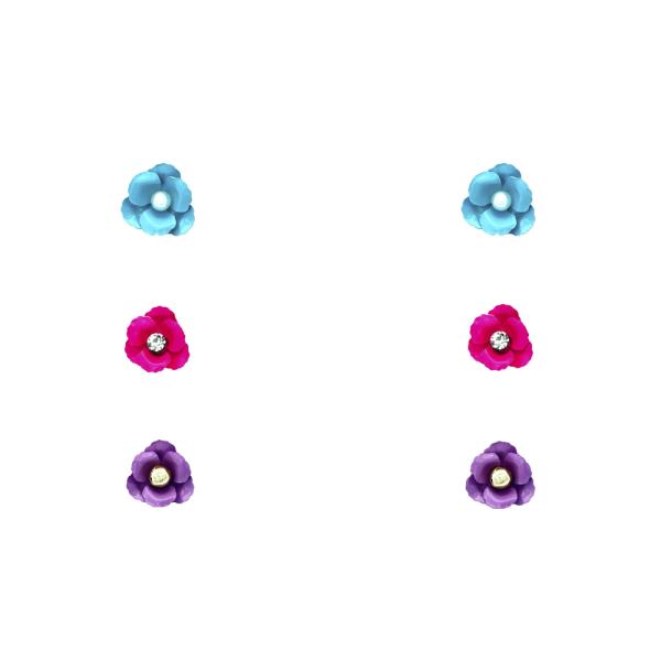 FLOWER EARRING 3 PAIR SET