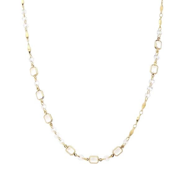 ROUND RECTANGLE CHAIN NECKLACE