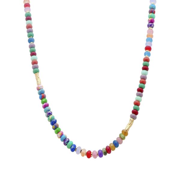 GLASS METAL MIX NECKLACE
