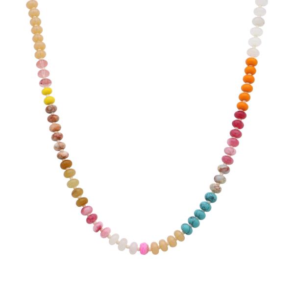 MIXED MATERIAL SHORT NECKLACE