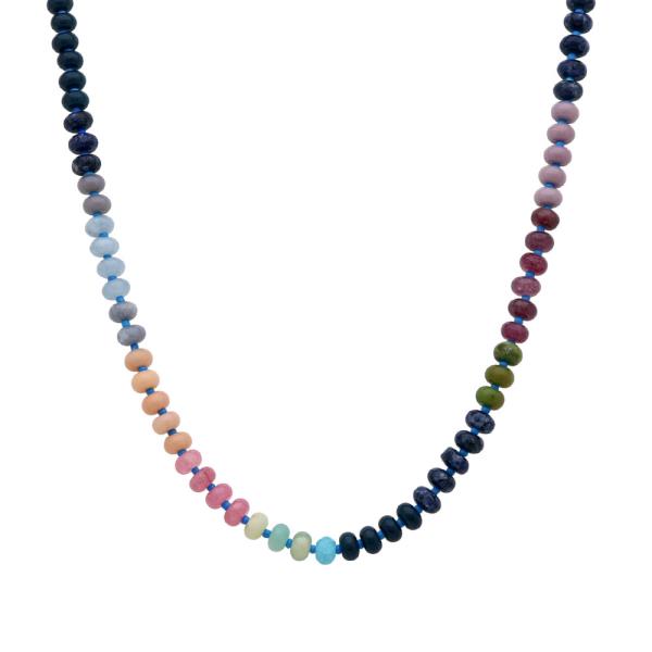 MIXED MATERIAL SHORT NECKLACE