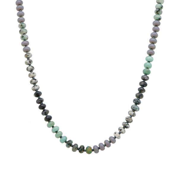 MIXED MATERIAL SHORT NECKLACE