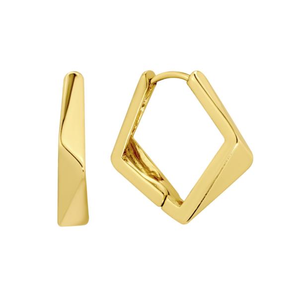 METAL DIAMOND SHAPE HUGGIE EARRING