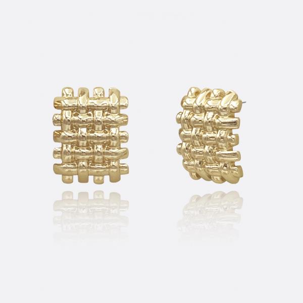 WEAVE TEXTURE STUD EARRING