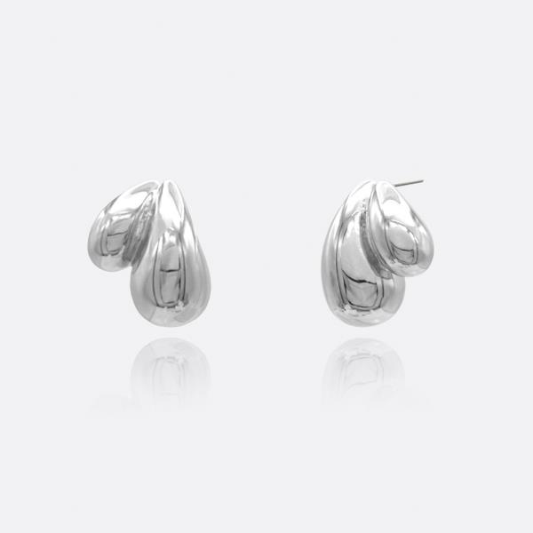 DOUBLE TEARDROP STUD EARRING