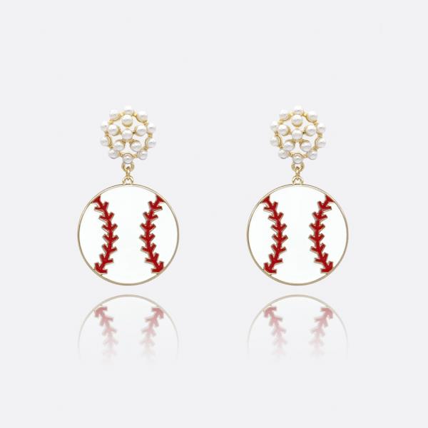 BASEBALL OR FOOTBALL EPOXY EARRING