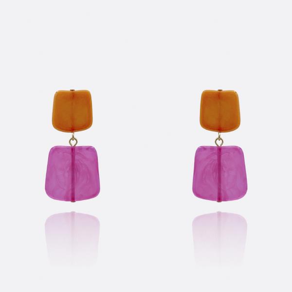 COLOR BLOCK TWO TONE EARRING