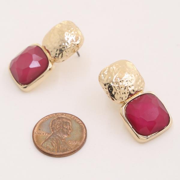 BOLD FACETED STONE STUD EARRING