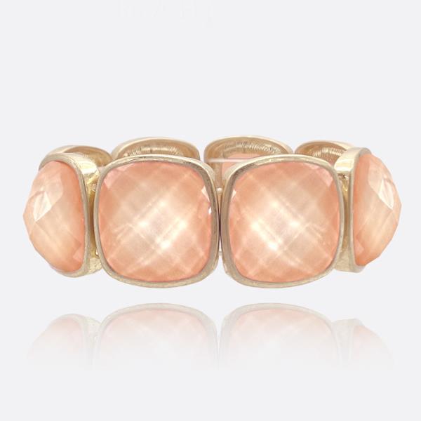 BOLD FACETED STONE STRETCH BRACELET