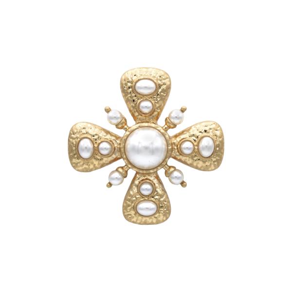 OLD MONEY LOOK CROSS BROOCH