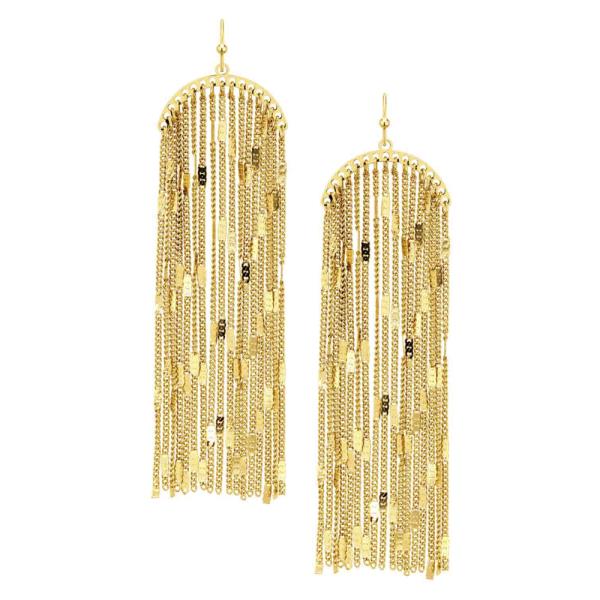 CHAINS LINEAR FISH HOOK EARRINGS