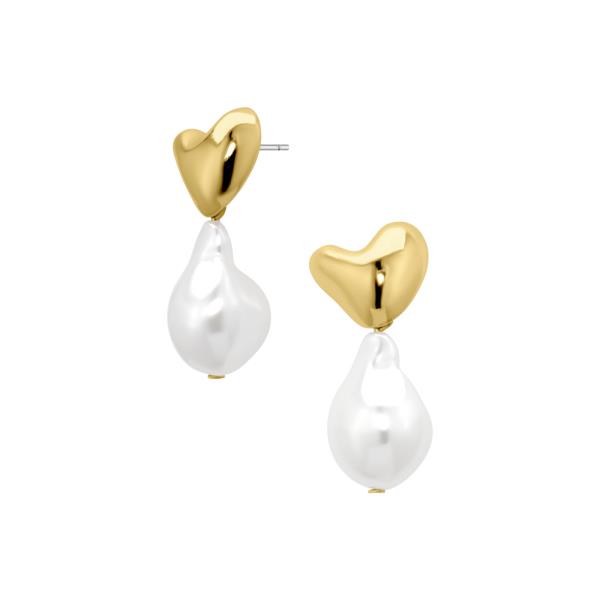 PEARL METAL HEARTS POST EARRING