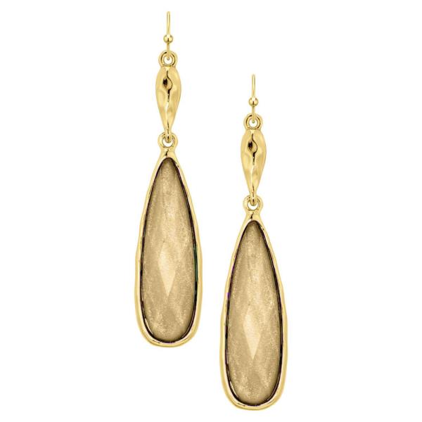 EPOXY STONE COLOR DANGLE TEARDROP EARRING