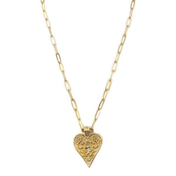 CHAIN W/ HEART PENDANT NECKLACE