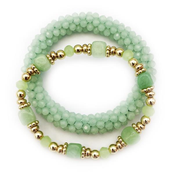 2 LAYERED STRETCH BRACELET SET