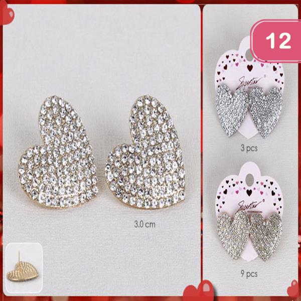 VALENTINE`S DAY HEART EARRING (12 UNITS)