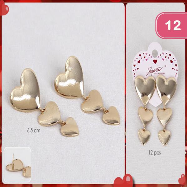 VALENTINE`S DAY HEART EARRING (12 UNITS)