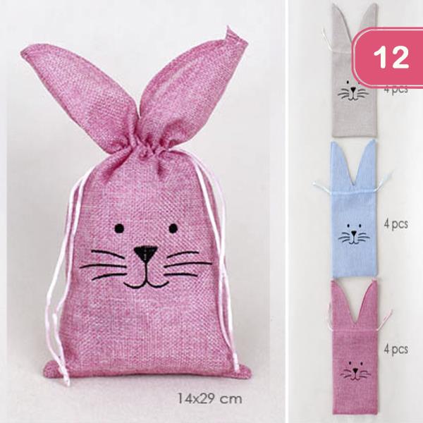 HAPPY EASTER RABBIT BUNNY BAG (12 UNITS)