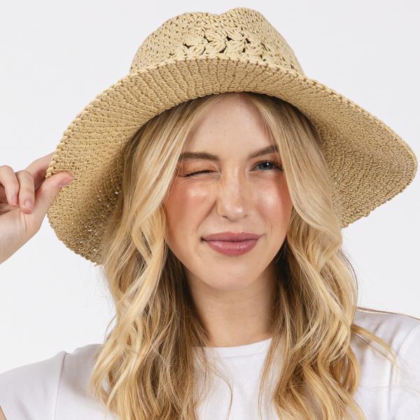 CROCHET STRAW SUN HAT