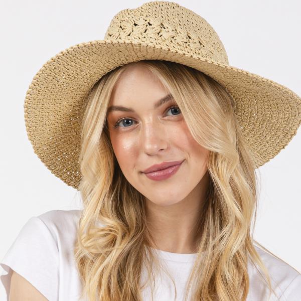 CROCHET STRAW SUN HAT