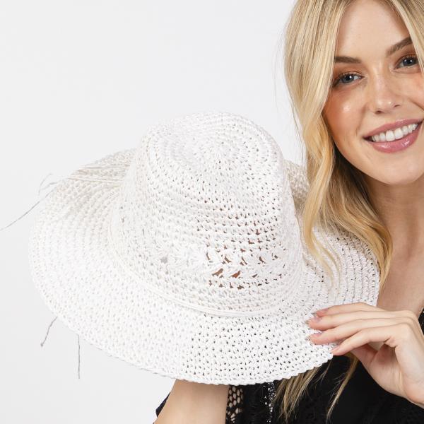 CROCHET STRAW SUN HAT
