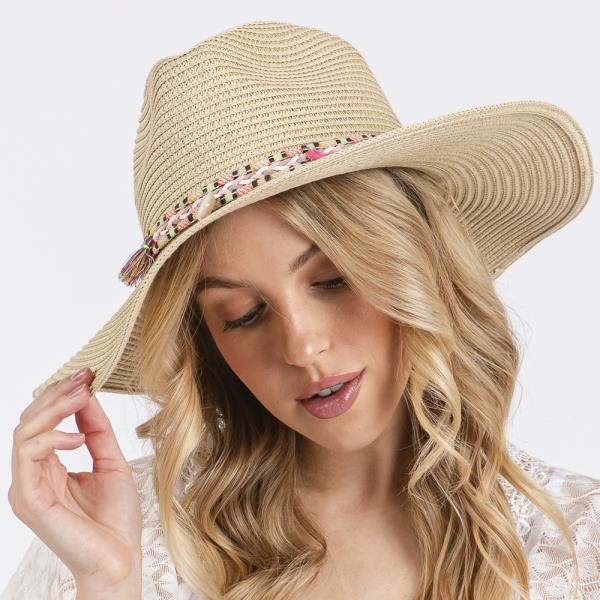 BOHO TASSEL BAND STRAW SUN HAT