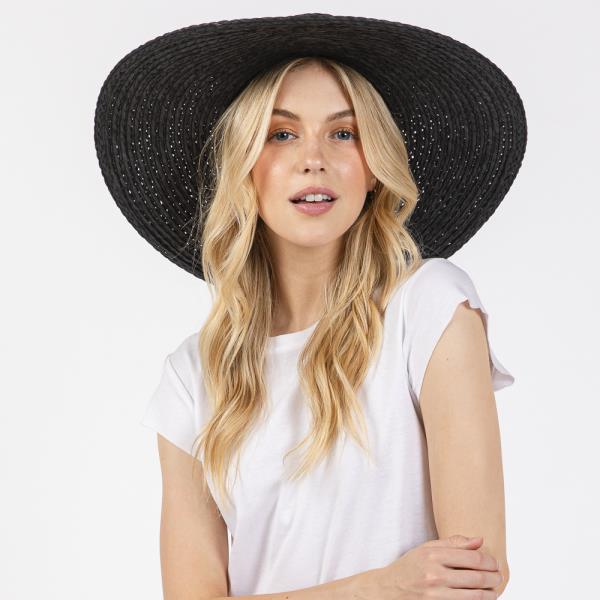 WIDE BRIM FLOPPY SUN HAT WITH TURQUOISE STONE AND STARFISH BAND