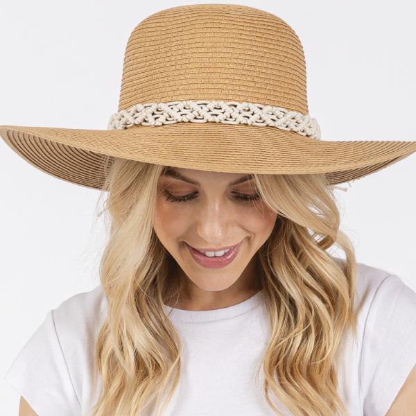 BRAIDED STRAP STRAW SUN HAT