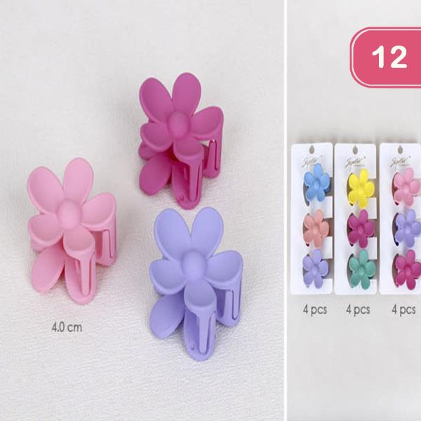 FLOWER MINI HAIR CLAW JAW CLIP (12 UNITS)