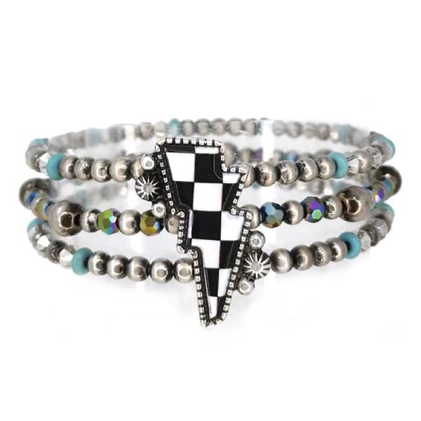 WESTERN CHECKERBOARD NAVAJO BRACELET SET