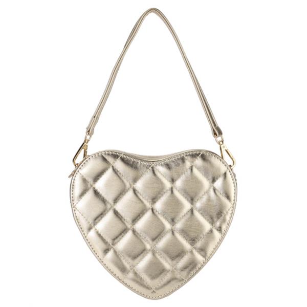 QUILTED HEART MINI SHOULDER BAG