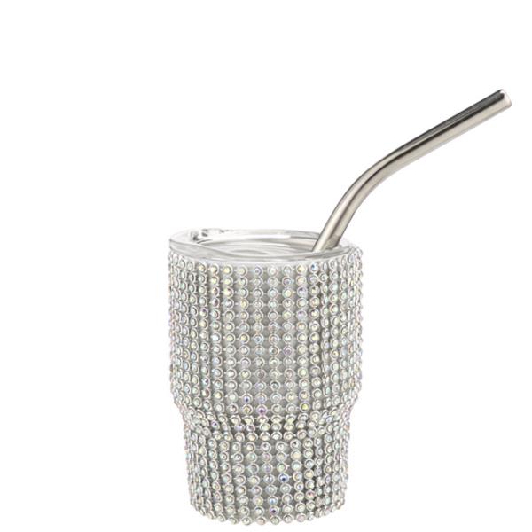 RHINESTONE TUMBLER WITH STRAW