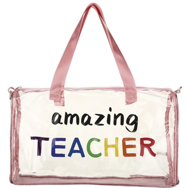 CLEAR AMAZING TEACHER RECTANGLE TOTE BAG