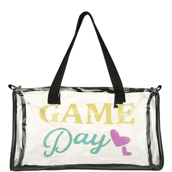 CLEAR GAME DAY RECTANGLE TOTE BAG