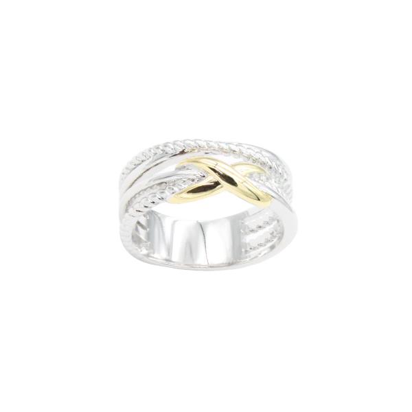 TWO-TONE PLATED CLEAR CZ RINGS