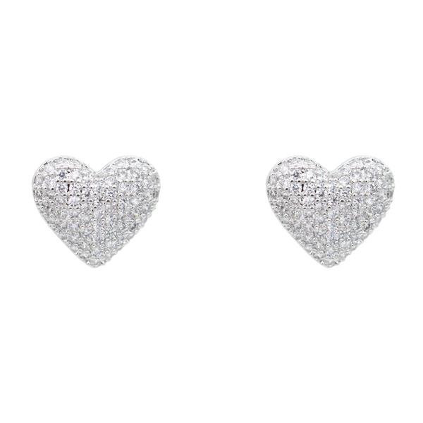 GOLD PLATED CZ HEART EARRINGS