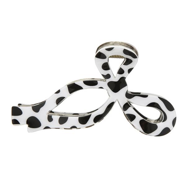 COW PRINT RIBBON HAIR CLAW JAW CLIP