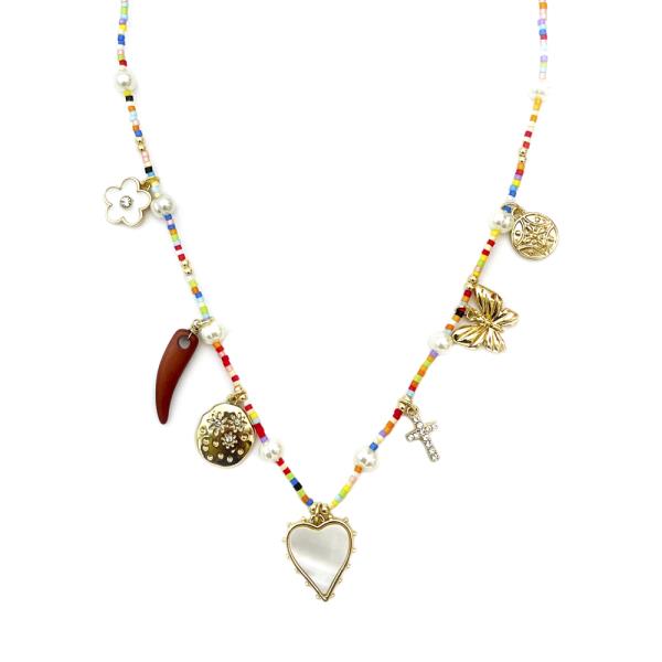 SHORT MIXED CHARMS NECKLACE