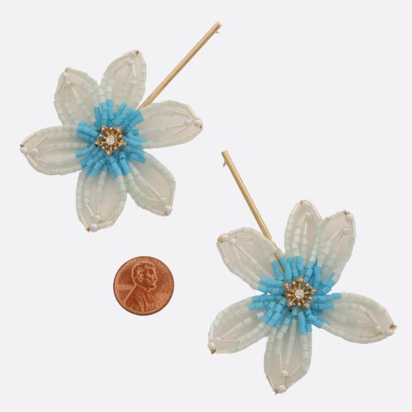 SEED BEAD FLOWER EARRING