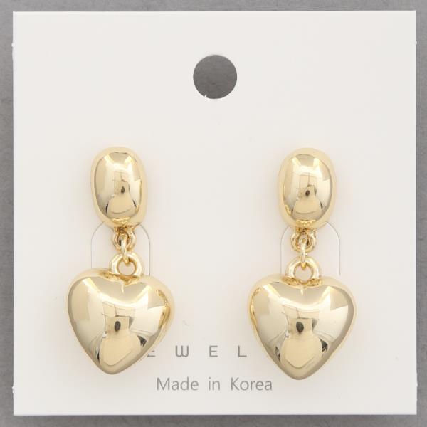 METAL HEART DANGLE EARRING