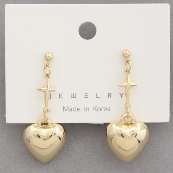 LIGHT HEART METAL DANGLE EARRING