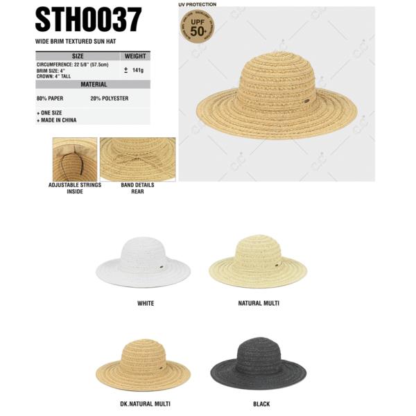 CC WIDE BRIM TEXTURED SUN HAT