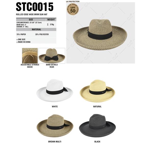 CC ROLLED EDGE WIDE BRIM SUN HAT