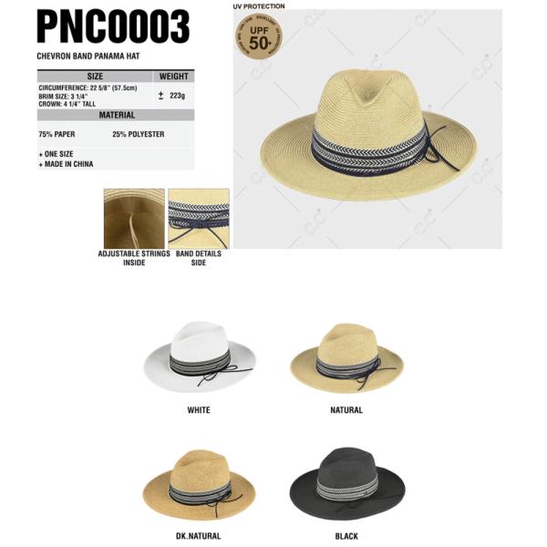 CC CHEVRON BAND PANAMA HAT