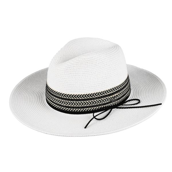 CC CHEVRON BAND PANAMA HAT