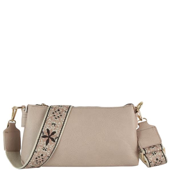 VINTAGE FINISH SMOOTH CROSSBODY STRAP BAG