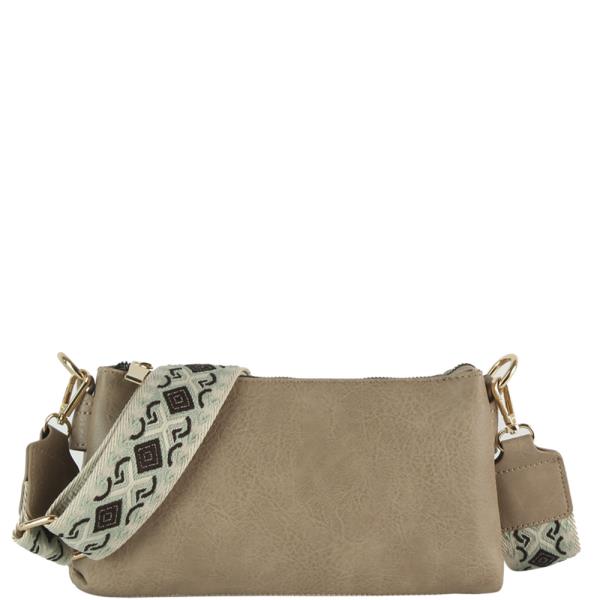VINTAGE FINISH SMOOTH CROSSBODY STRAP BAG